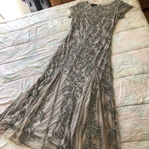 Pisarro Nights embellished mesh gown